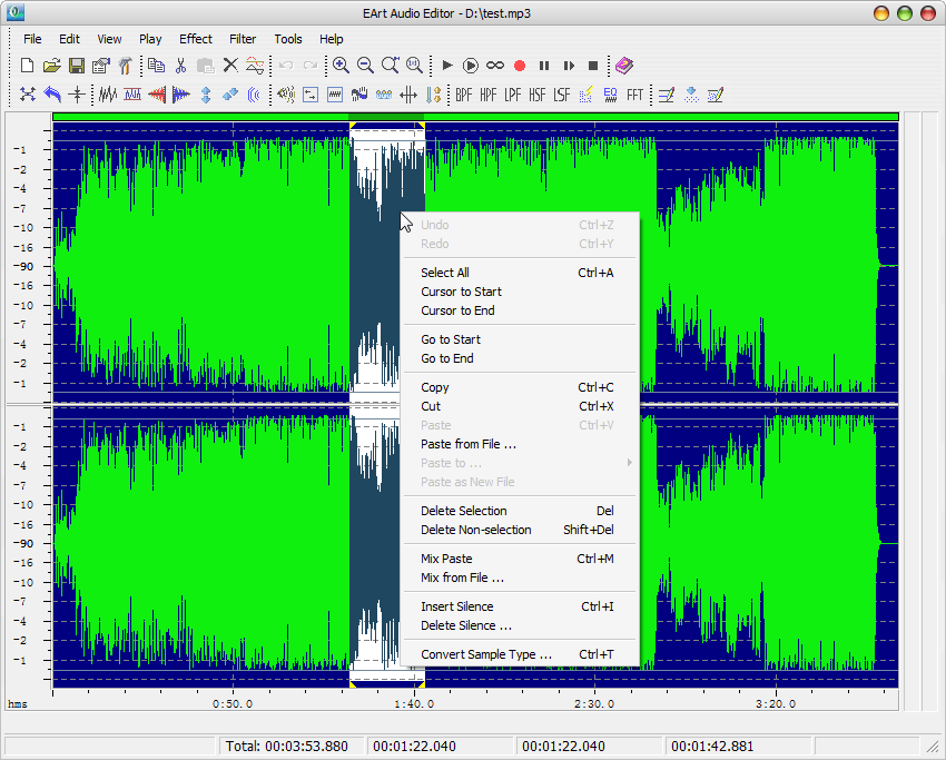 Click to view EArt Audio Editor 3.0 screenshot