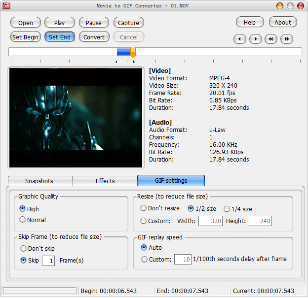 Screenshot for Movie to GIF Converter 3.20
